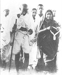 with Sarojini Naidu in Dandi